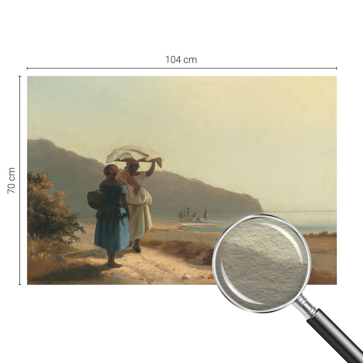 FOTOTAPETE 104x70 cm - Ein Spaziergang am Meer - Beige, Textil (104/70cm) - Wallfluent