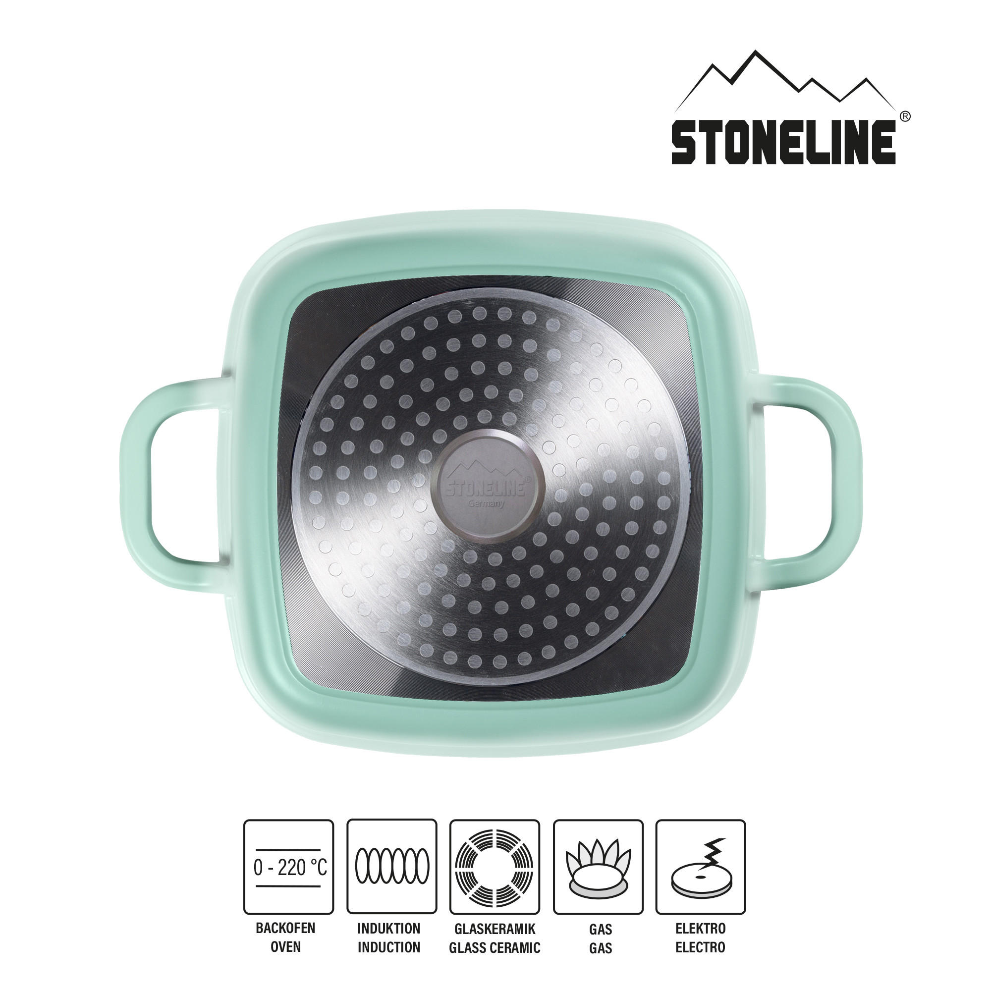 SERVIERPFANNE - Mintgrün, Metall (20cm) - Stoneline