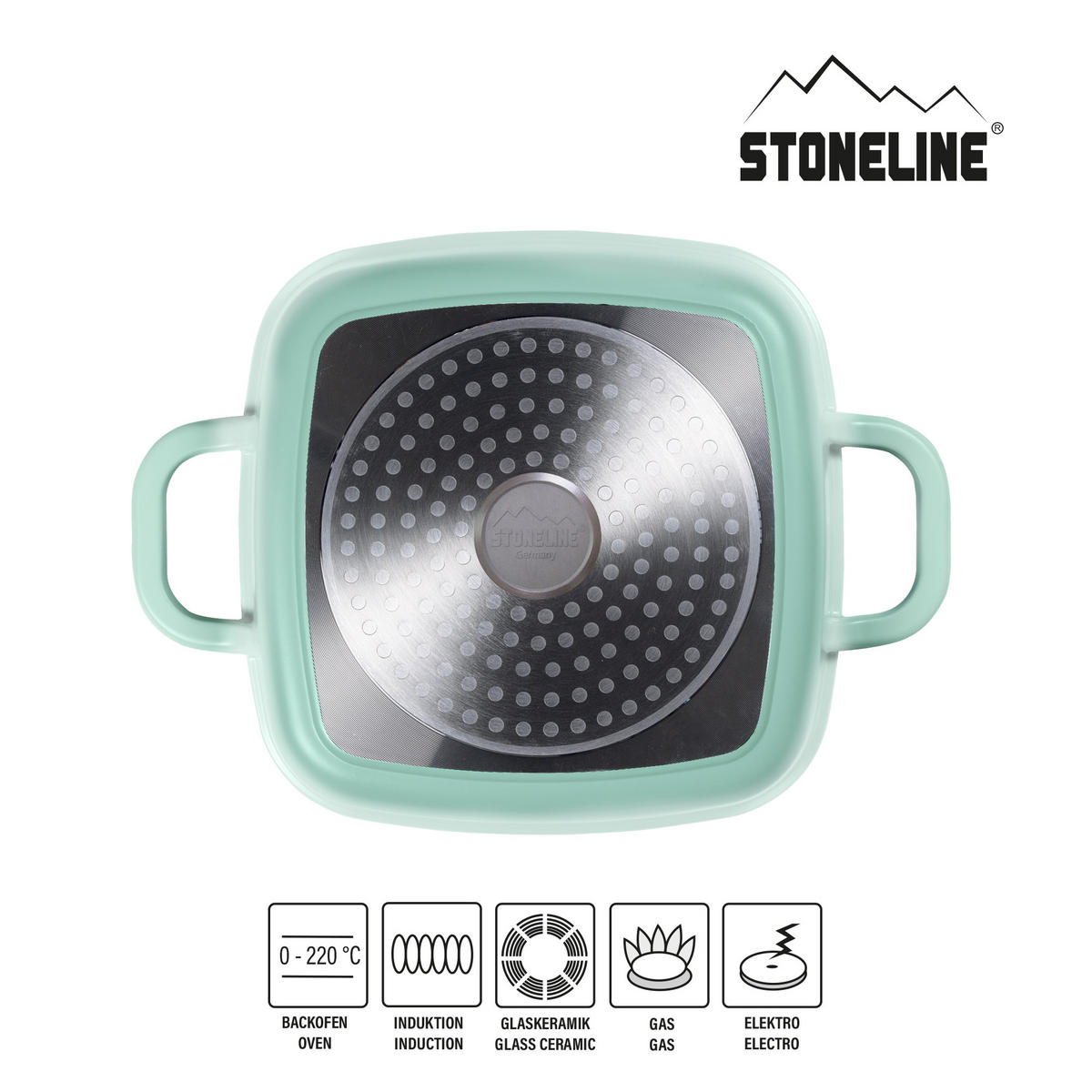 SERVIERPFANNE - Mintgrün, Metall (20cm) - Stoneline