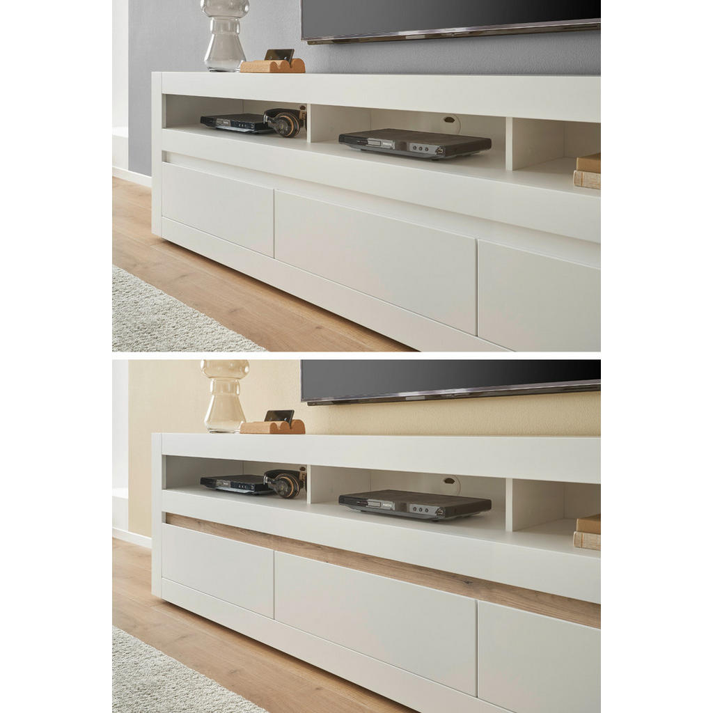 Thumbnail - Furn.Design Wohnzimmer-Set, Weiß, Eiche, Holzwerkstoff, Nachbildung, 217x180x42 cm, Wohnzimmer, Wohnwände, Anbauwände