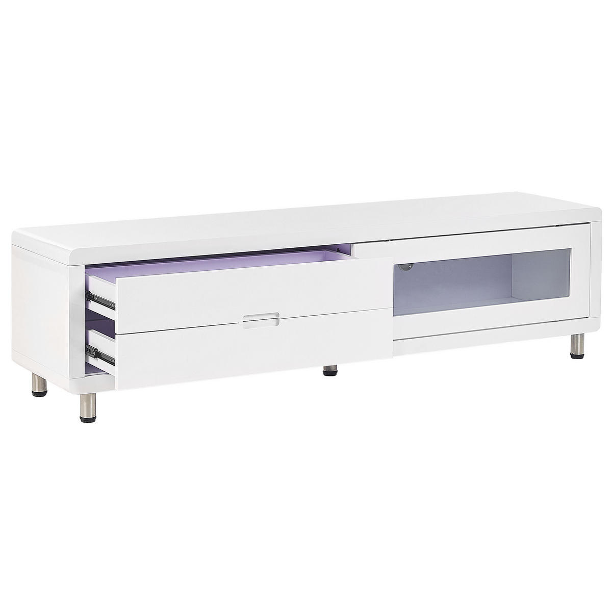 TV-MÖBEL Weiß PEMBORKE 39/158/43 cm - Weiß, Holzwerkstoff (158/43/39cm) - Beliani