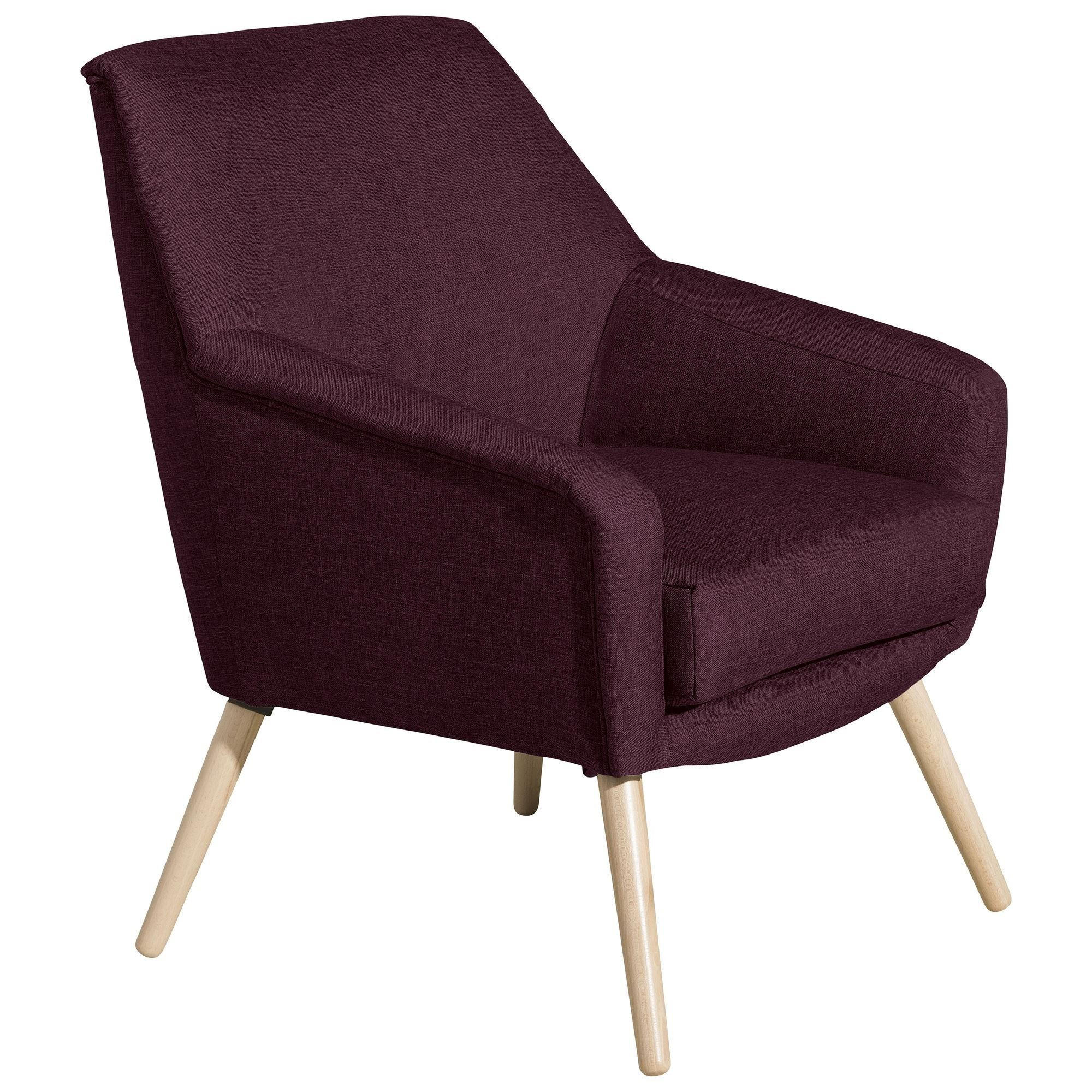 SESSEL Kachka Bezug Flachgewebe Buche natur / burgund - Weinrot, Kunststoff (67/81/71cm) - 58aufmkessel