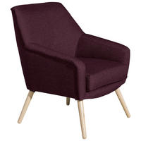 SESSEL Kachka Bezug Flachgewebe Buche natur / burgund - Weinrot, Kunststoff (67/81/71cm) - 58aufmkessel