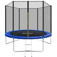 TRAMPOLIN Garfunky,inklusive Einstiegsleiter,schwarz/blau - Blau/Schwarz, Metall (305/256/305cm) - tectake