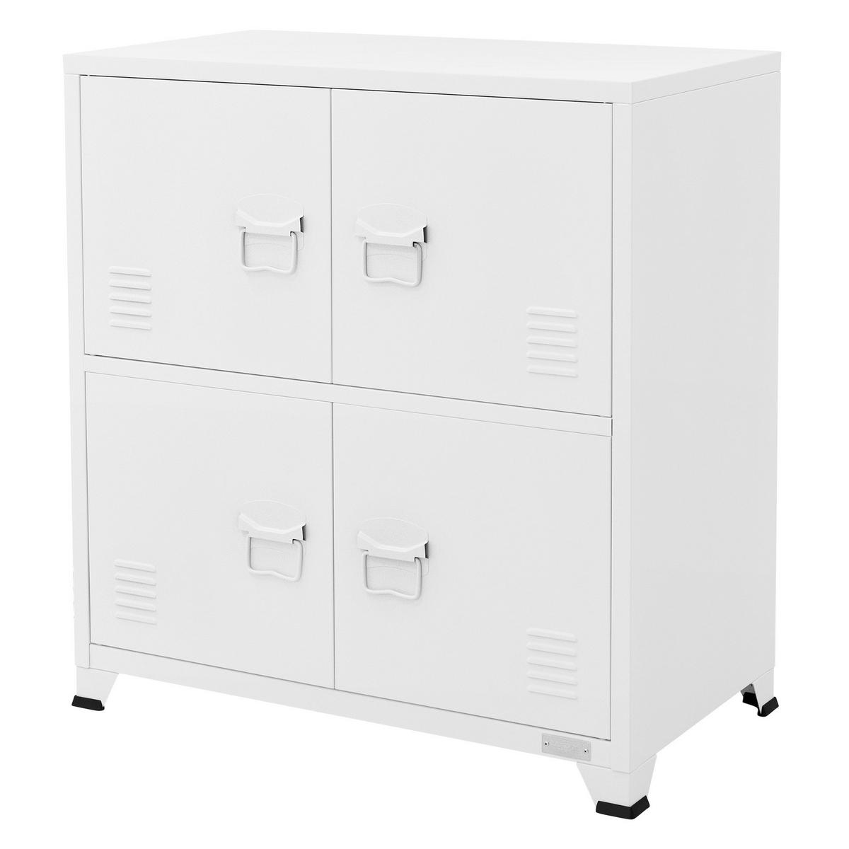 AKTENSCHRANK - Weiß, Metall (40/80.5/75cm) - ML-DESIGN