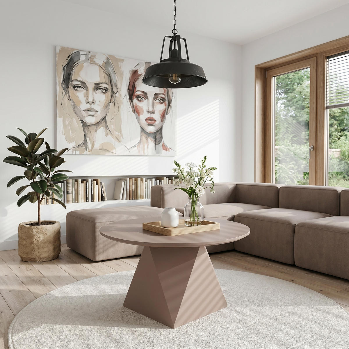 COUCHTISCH rund Mocha Mousse 80/80/45 cm - Hellbraun/Rotbraun, Holzwerkstoff (80/80/45cm) - Furnhouse