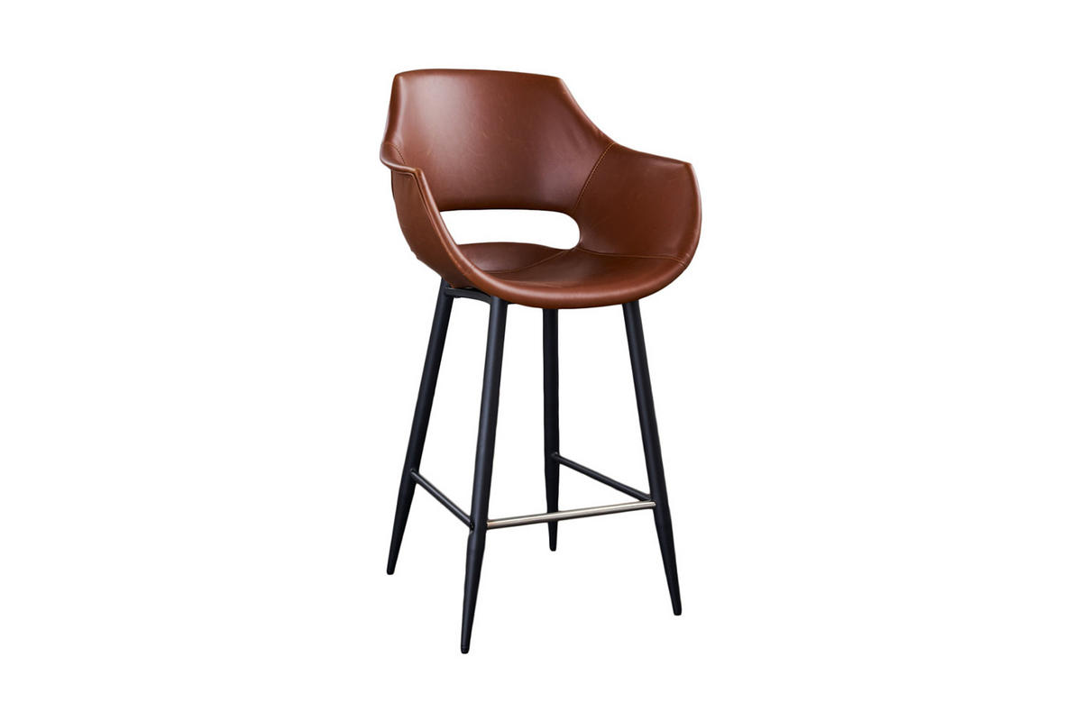 THEKENHOCKER ZAJA Braun Kunstleder - Braun, Leder (57/103/59cm) - KAWOLA
