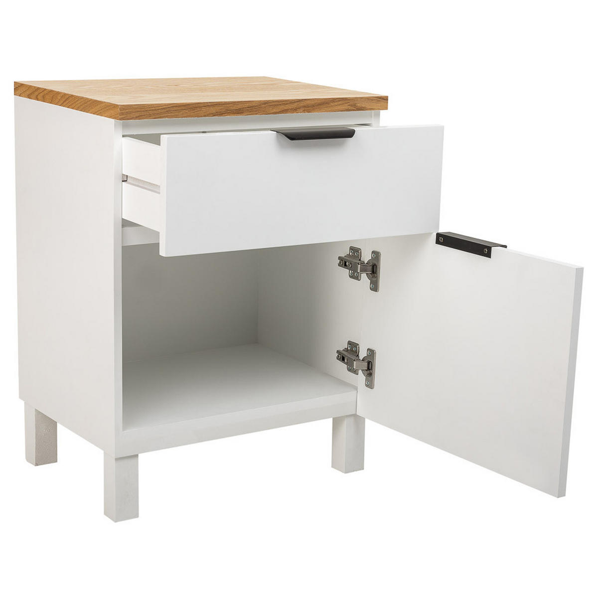 NACHTTISCH aus Holz, 45x35x60cm - Weiß, Holz (45/60/35cm) - Wanderlust