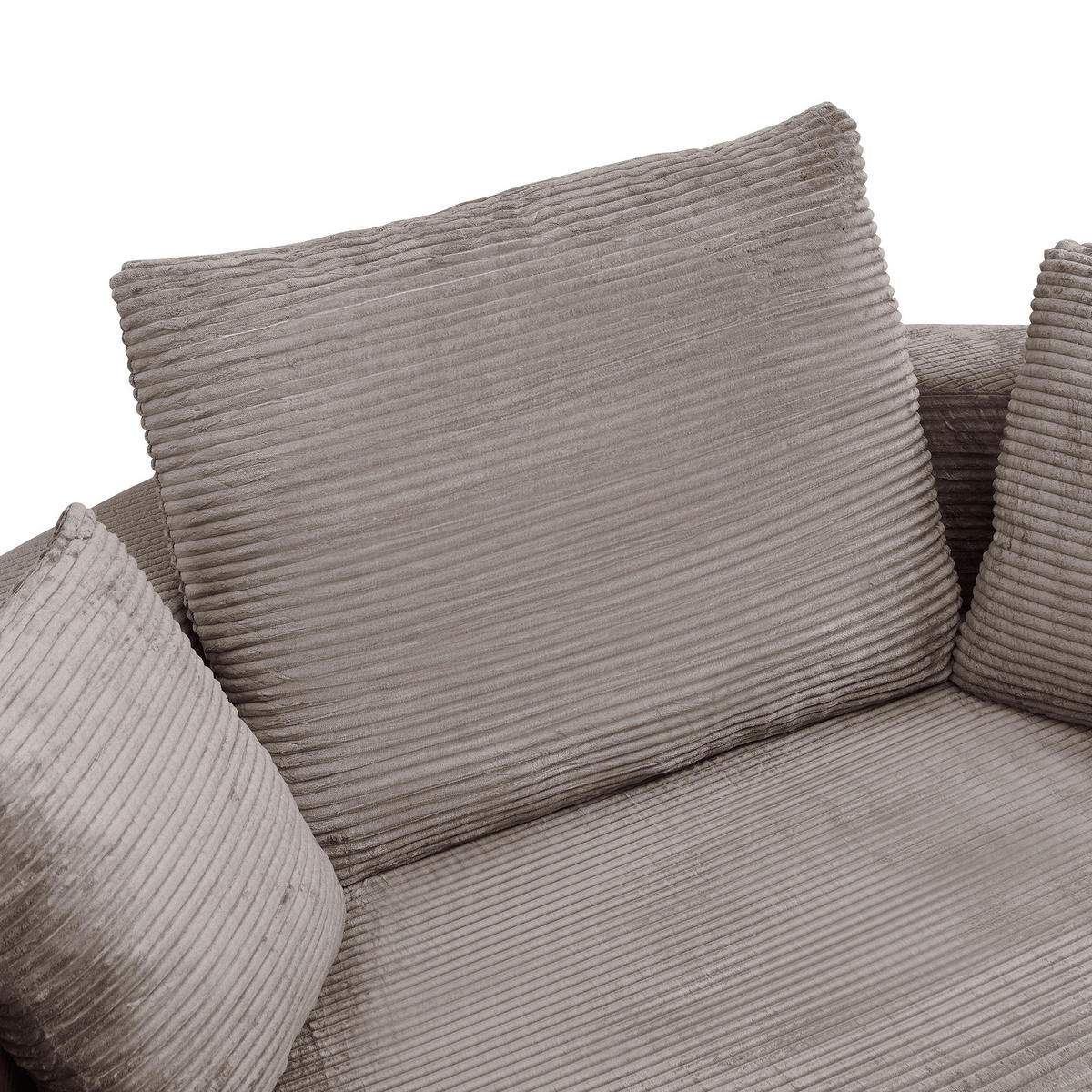 SCHLAFSOFA DE-33440 ovales Klappsofa-Bett mit 3 Kissen Hellbraun - Hellbraun, Textil (173/40/176cm) - ComfortXL