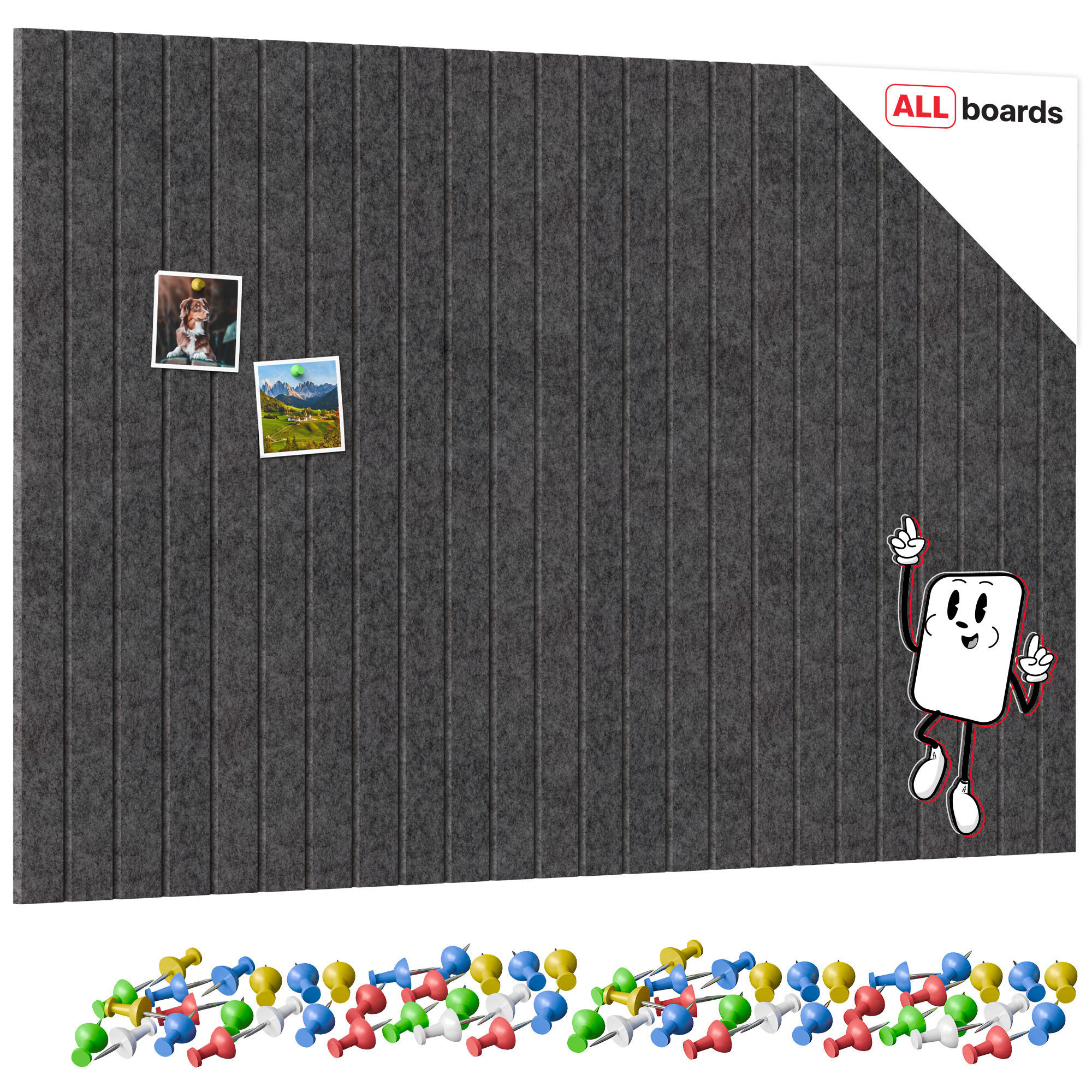 FILZ-WANDPANEELE 120x80 cm dunkelgrau - Dunkelgrau, Textil (120/80/1cm) - ALLboards