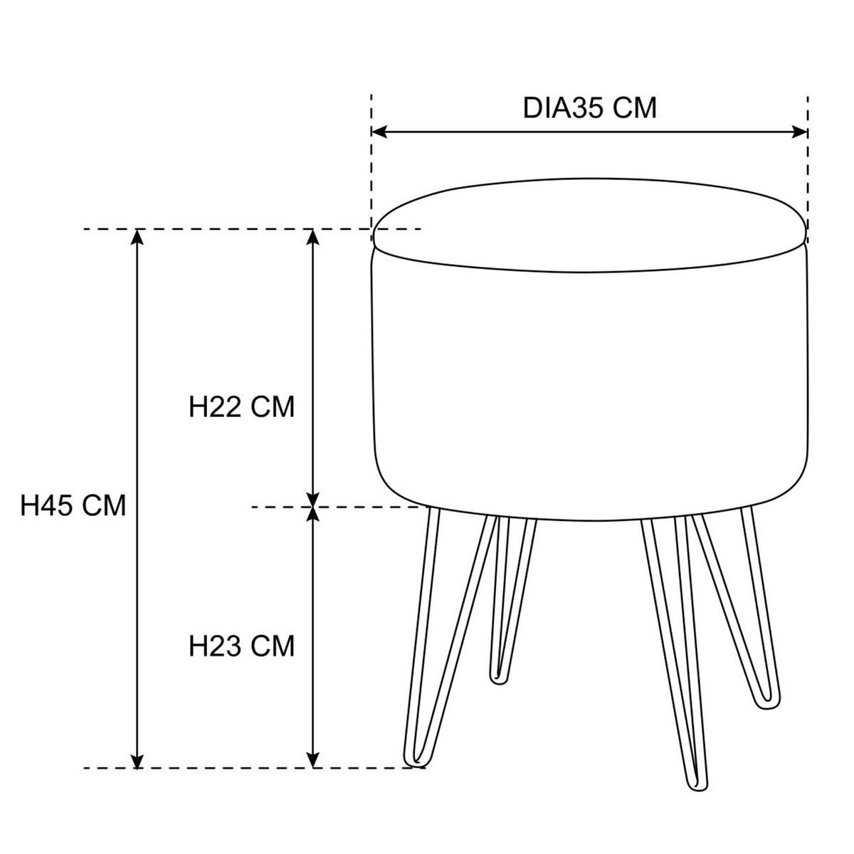 POLSTERHOCKER Schwarz 35/45/35 - Schwarz, Textil (35/45/35cm) - RAUMHIRSCH FURNITURE