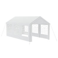 GARTENZELT 3 x 6 m Weiß mit 4 Seitenwänden - Weiß, Textil (300/280/600cm)