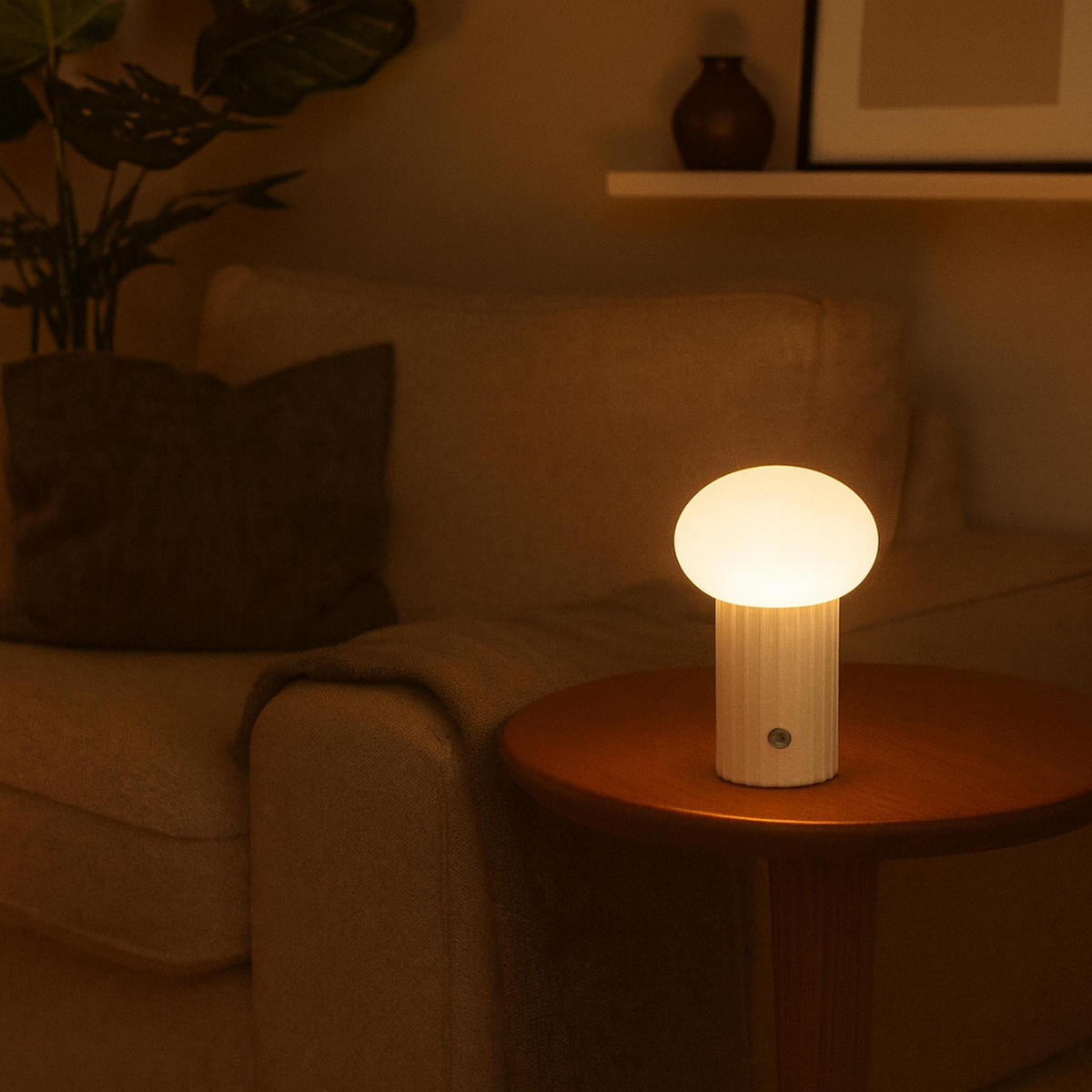 TISCHLEUCHTE Venti Weiß 12/12/18 cm - Weiß, Kunststoff (12/12/18cm) - Brilliant