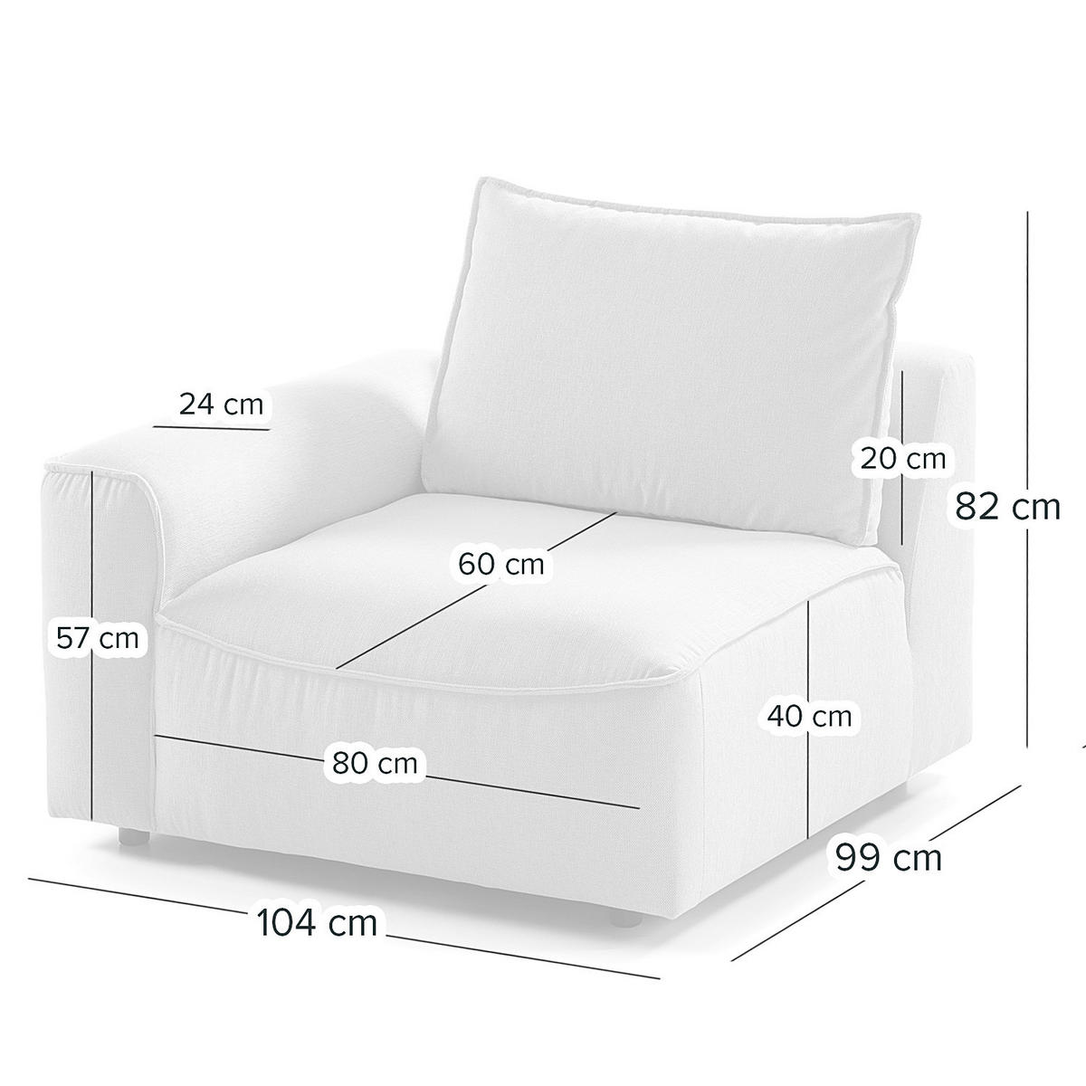 MODULSESSEL - Dunkelgrau, Textil (104/82/99cm) - home24