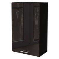 KÜCHENHÄNGESCHRANK Essen W4/60/1 Schwarz Hochglanz / Schwarz Matt 60 / 32,5 / 96cm - Schwarz Hochglanz/Schwarz, Holz/Holzwerkstoff (60/96/32.5cm) - Feldmann-Wohnen