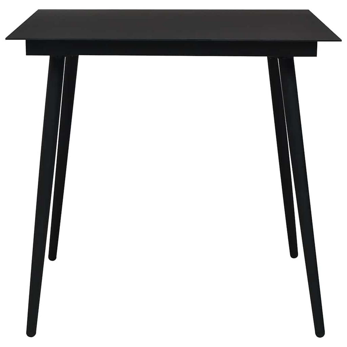 GARTEN-ESSGRUPPE 5-teilig Pvc Rattan Schwarz - Schwarz, Kunststoff - vidaXL