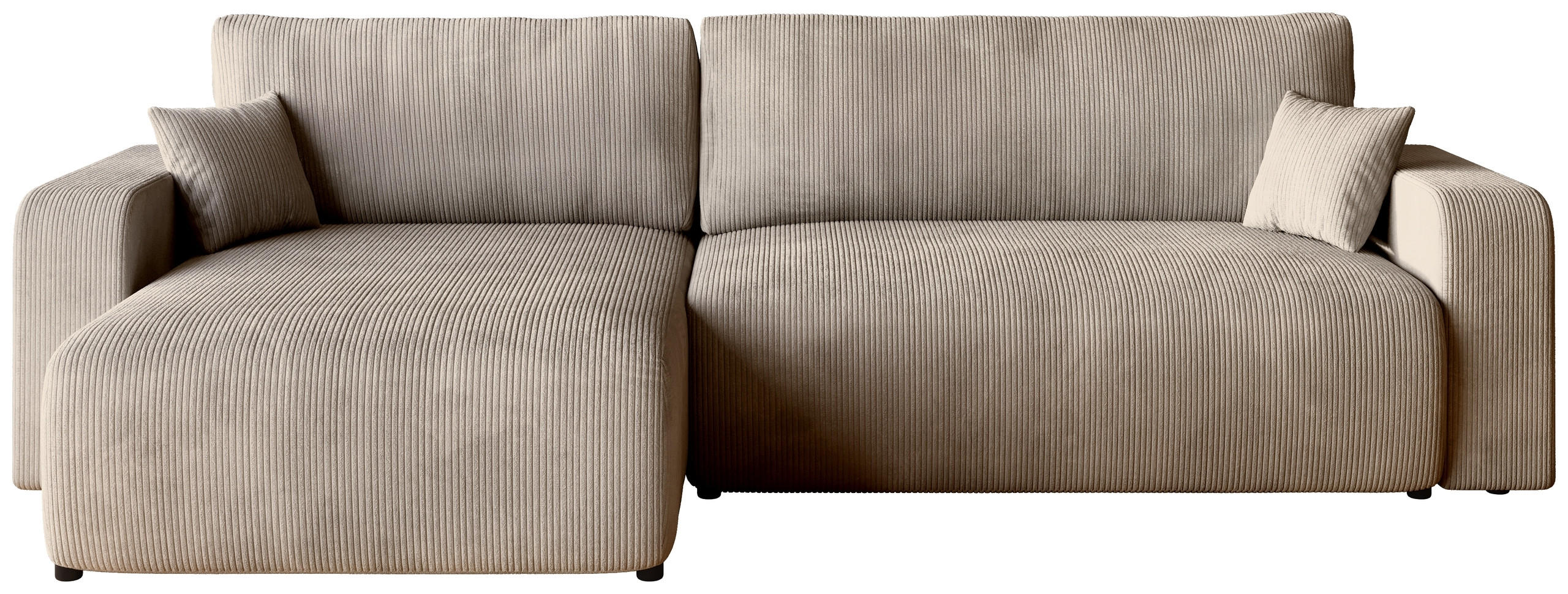 ECKSOFA PUMI XL mit Schlaffunktion Beige Cord - Beige, Textil (274/148cm) - Bromarkt