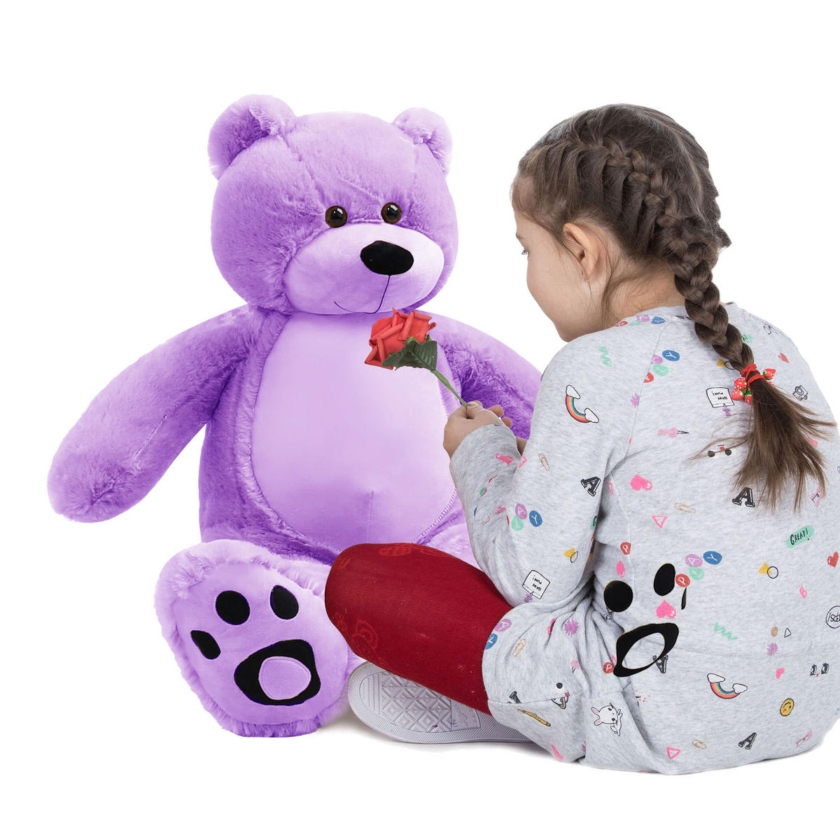 TEDDY Plüschtiere Lila 92cm - Lila, Textil (30/35cm) - Vercart