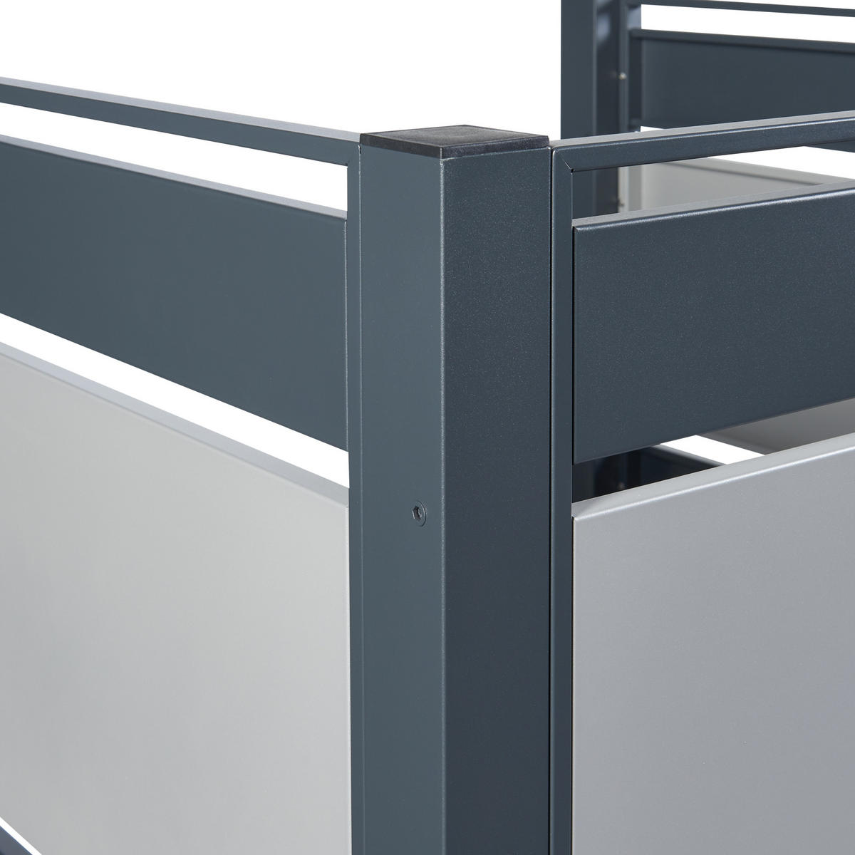 MÜLLTONNENBOX Uusikaupunki - Anthrazit/Silberfarben, Metall (91/120/91cm) - [en.casa]