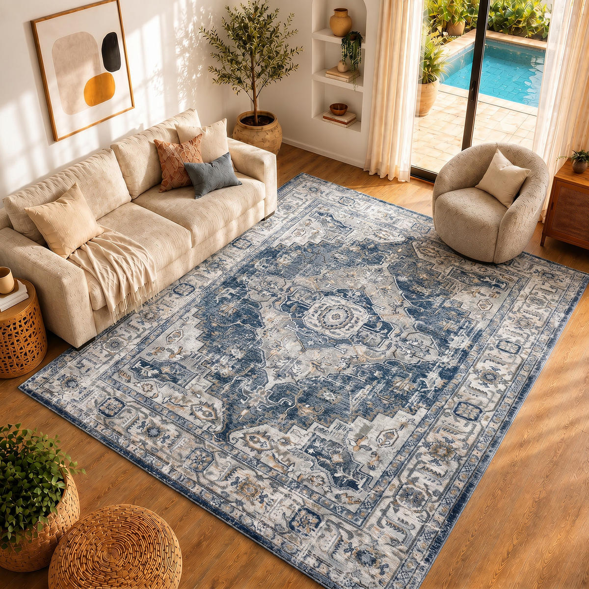VINTAGE-TEPPICH Dalila 160/220 cm Anthrazit - Anthrazit, Textil (160/220cm) - LIVABLISS