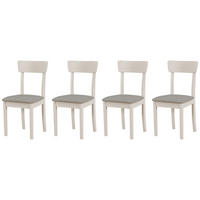 STUHL Hugo 1 (4er Set) - Beige/Cappuccino, Holz (43/86/40cm) - Leaf Design
