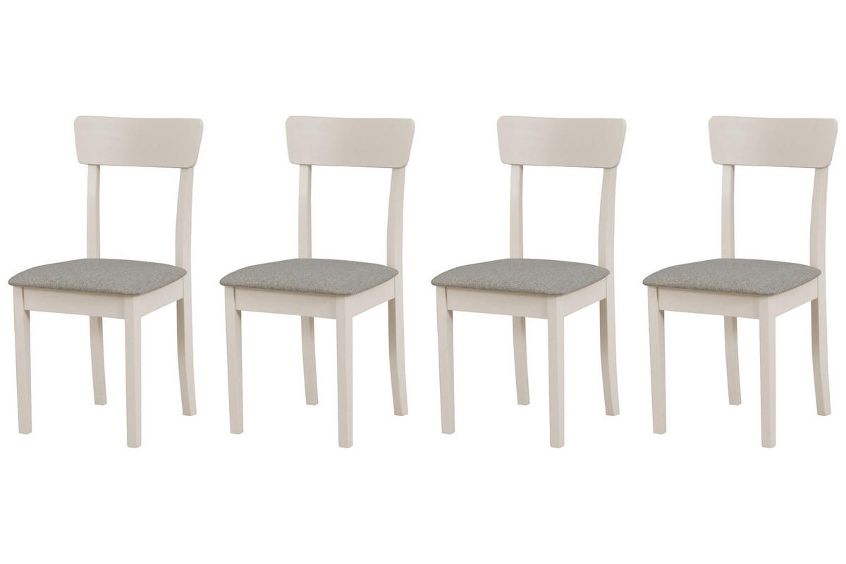 STUHL Hugo 1 (4er Set) - Beige/Cappuccino, Holz (43/86/40cm) - Leaf Design