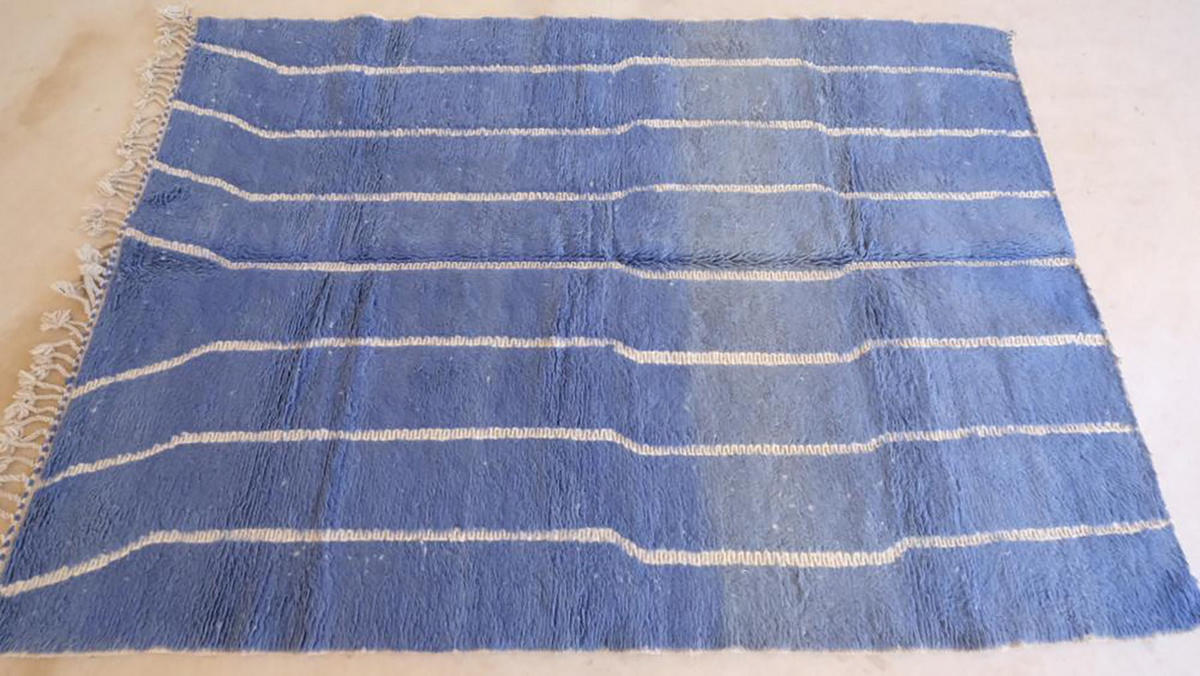 BERBERTEPPICH aus reiner Wolle 202x 289 cm - Blau, Naturmaterialien (202/289cm) - AFK Living