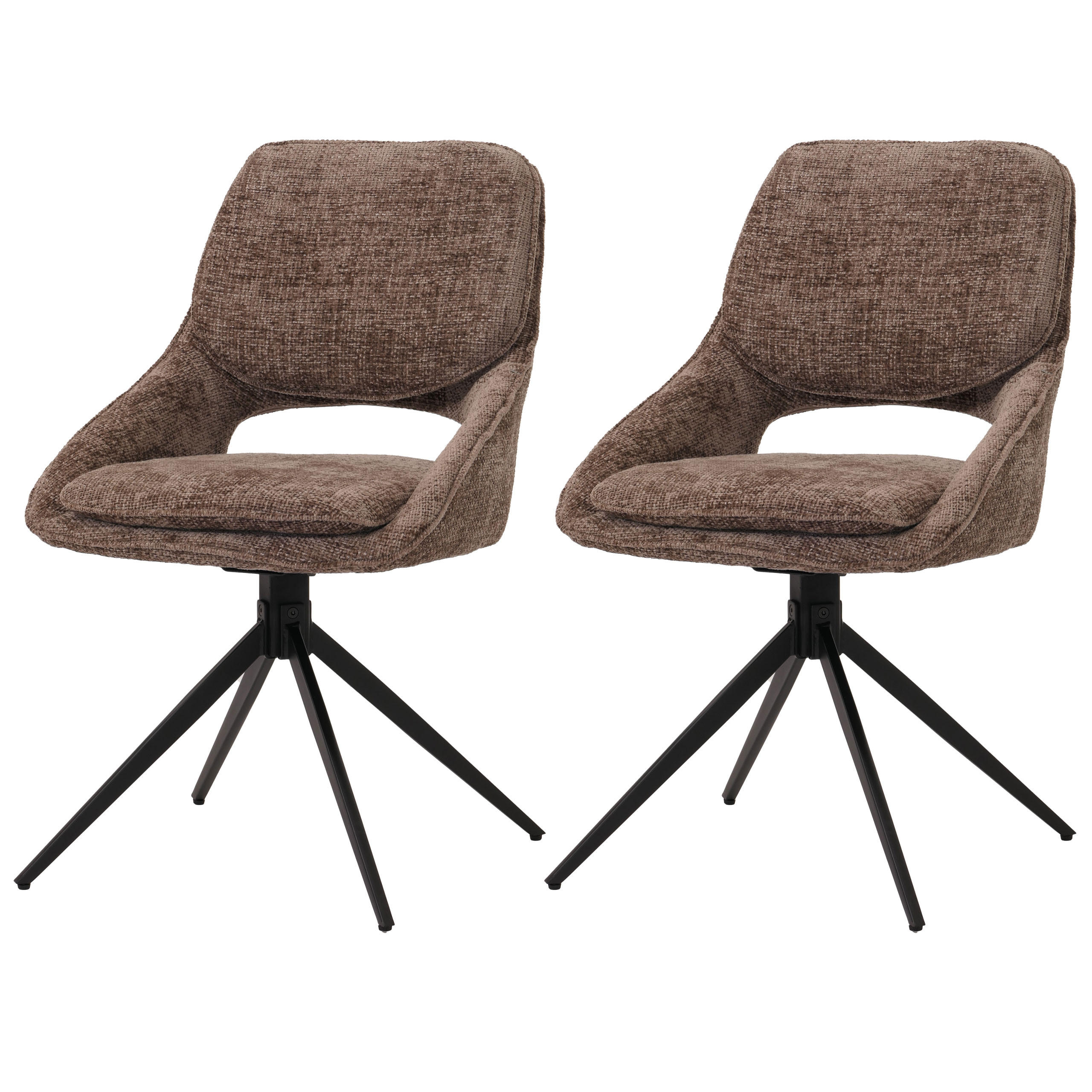 ESSZIMMERSTUHL Braun 2er-Set - Braun, Textil (55/87/55cm) - MCW