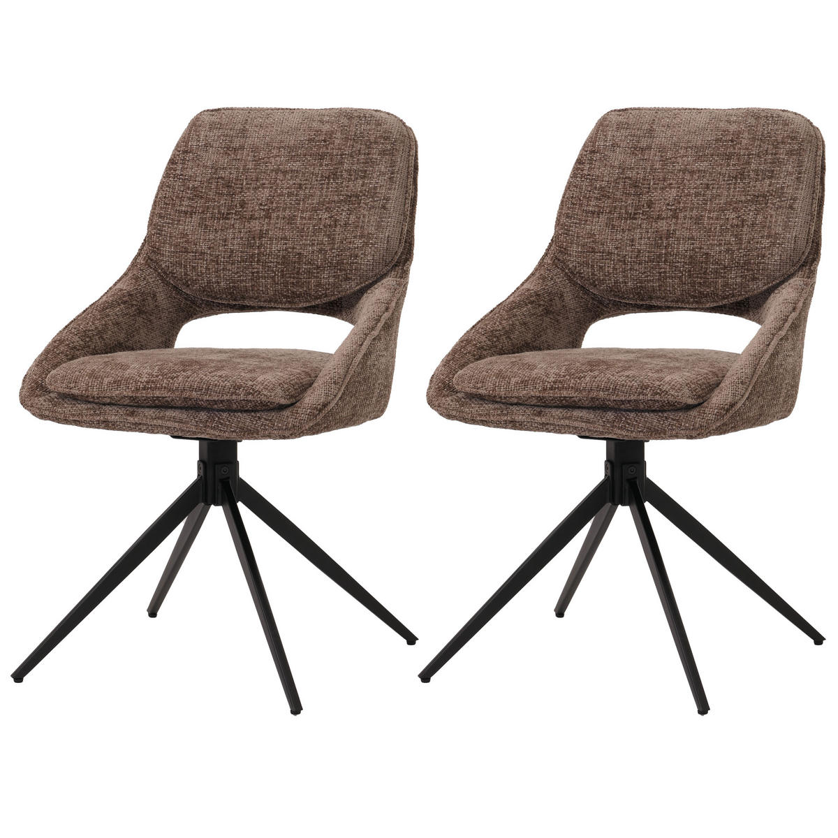 ESSZIMMERSTUHL Braun 2er-Set - Braun, Textil (55/87/55cm) - MCW