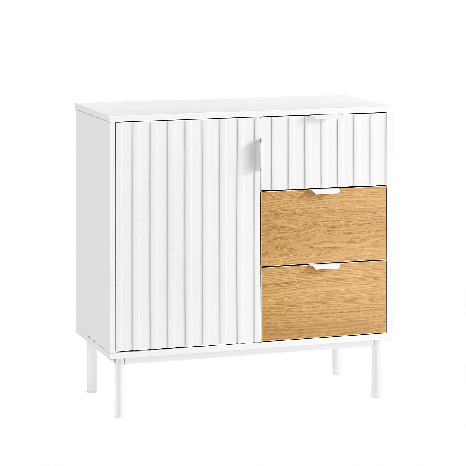 KOMMODE Weiß - Weiß, Holzwerkstoff/Metall (75/76/35cm) - SoBuy