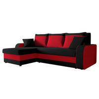 ECKSOFA Kris - Schwarz/Dunkelrot, Holz/Kunststoff (238/147cm) - MIRJAN24
