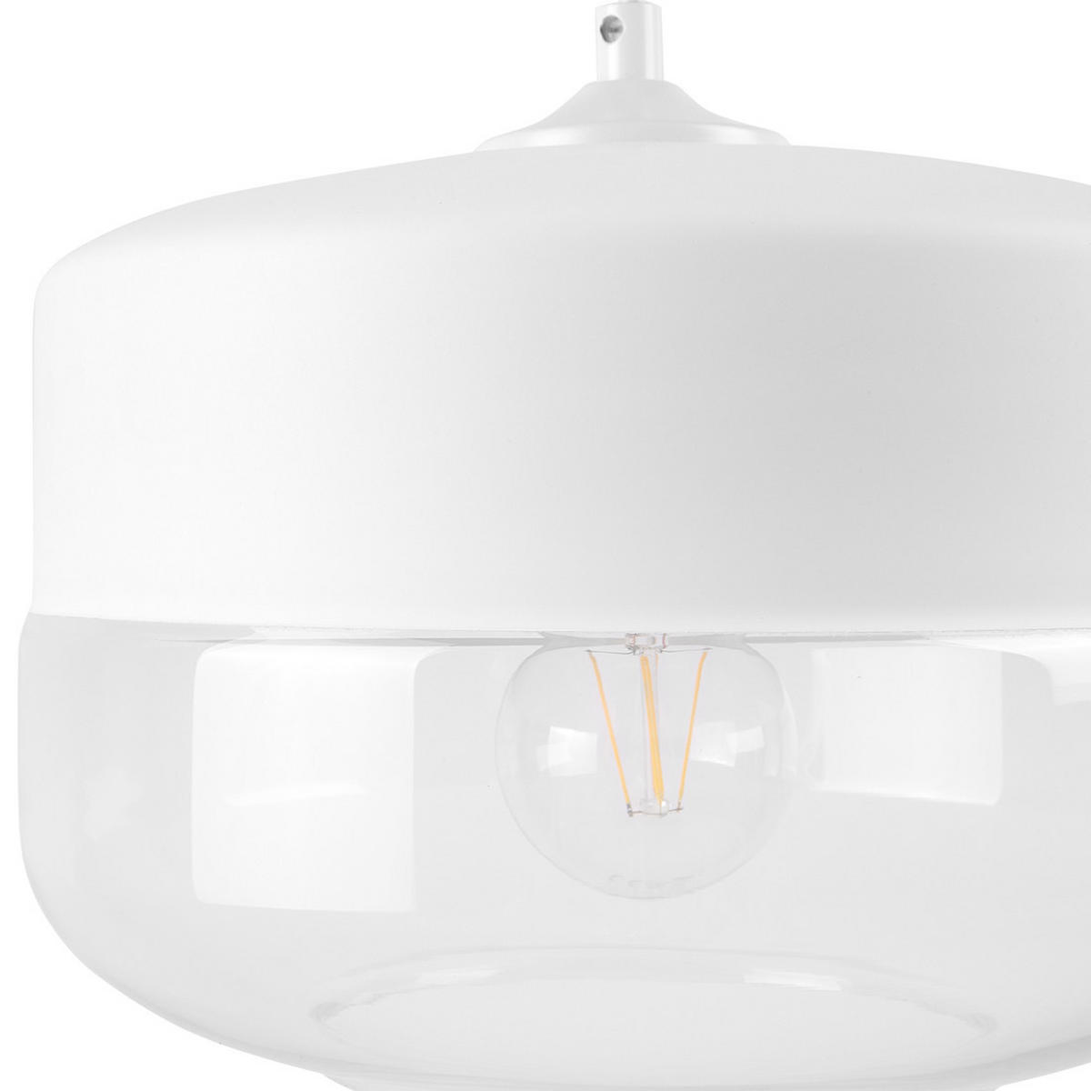 HÄNGELEUCHTE Murray 25/25/117 cm - Weiß, Glas (25/25/117cm) - Beliani