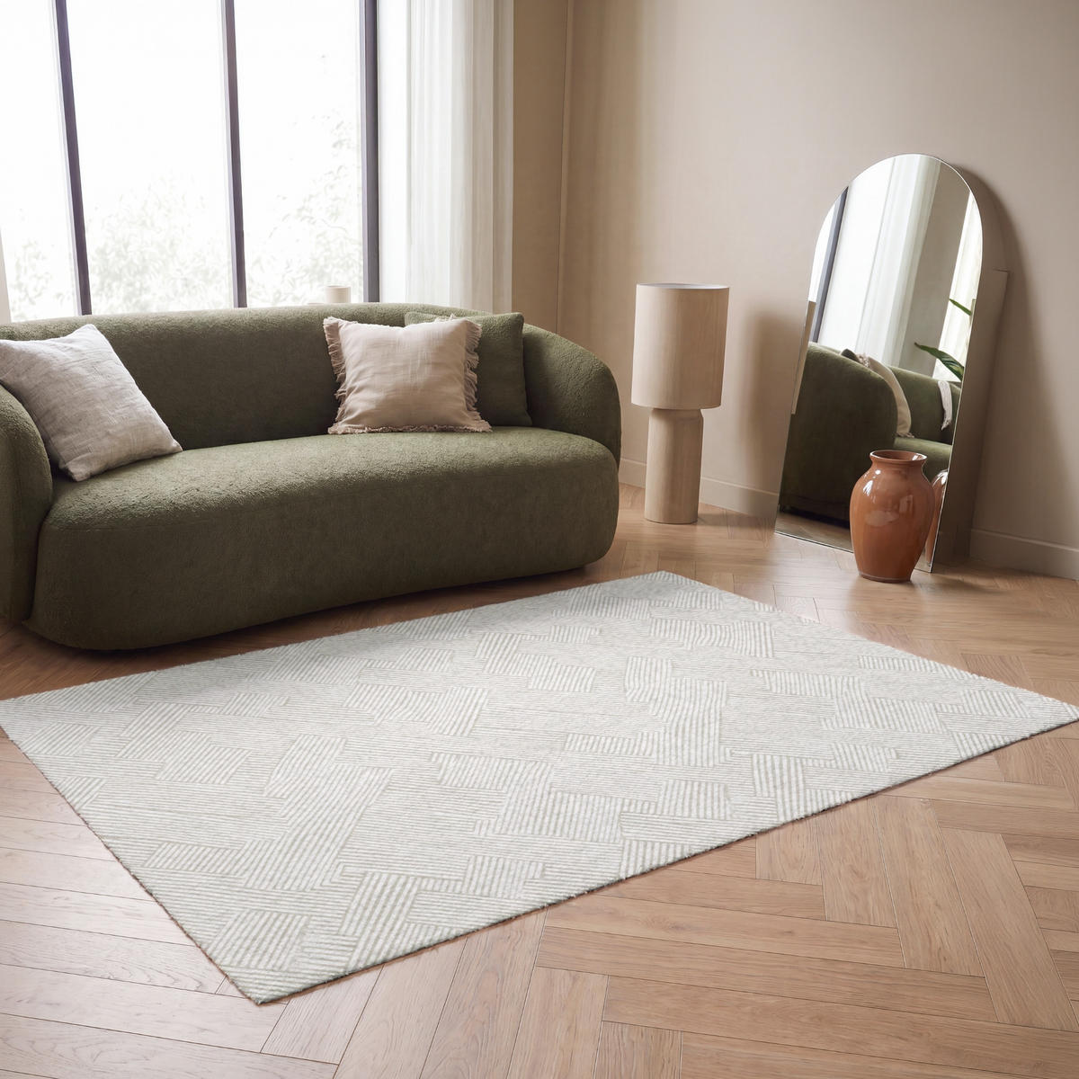 KOBERCE - Textúra - abstraktná - béžová - 180x120 cm - béžová, textil/plast (180/0.4cm) - OnlyWow