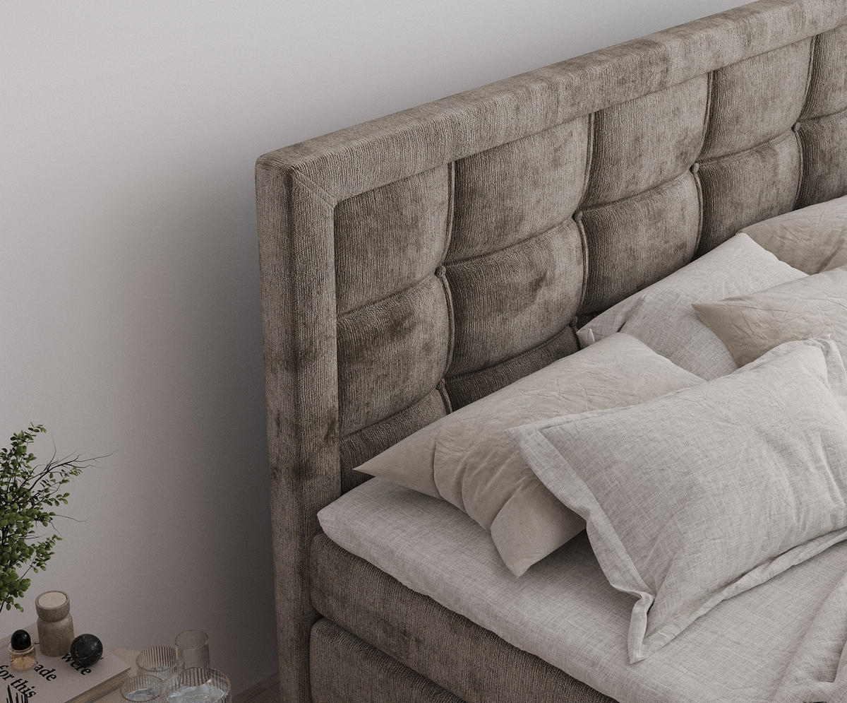 BOXSPRINGBETT Ambrosia Braun 160/200 cm - Schwarz/Braun, Holz/Holzwerkstoff (160/200cm) - Maison de Reve