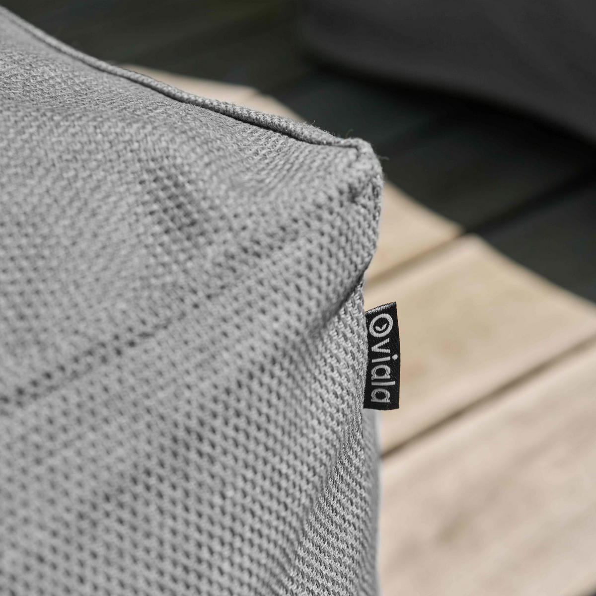 GARTENSOFA mit 4 Sitzplätzen, Grau - Grau, Textil - Oviala