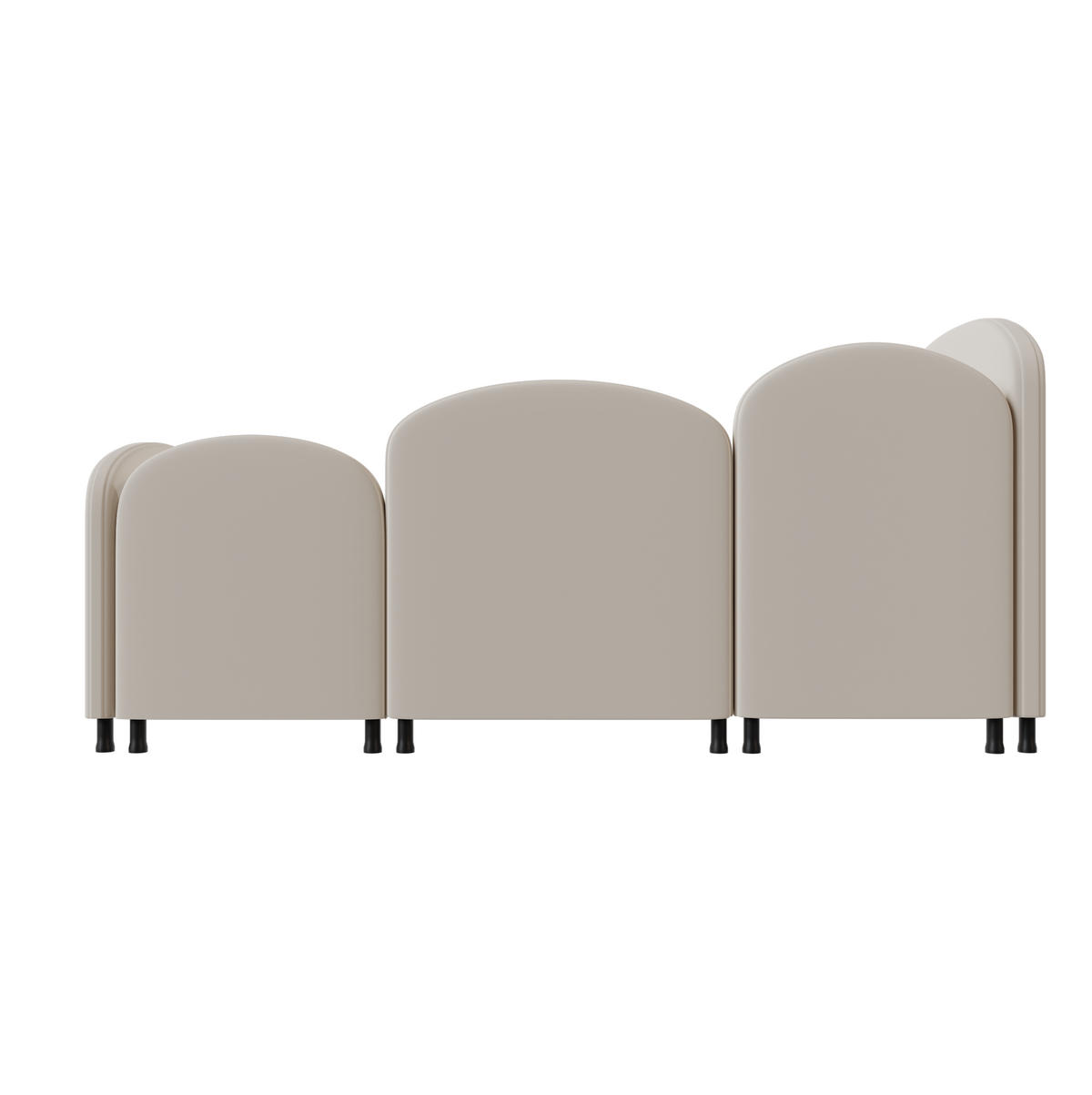 SAMT-POLSTERBETT 90/200 cm mit Stauraum und gepolsterten Bettseiten - Beige, Textil (90/200cm) - BEAOK