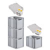 EUROBOX 4x Nextgen Economy Mit Scharnierdeckel Grau/Gelb Griffe Offen 30 Liter - Gelb, Kunststoff (30/32/40cm) - PROREGAL