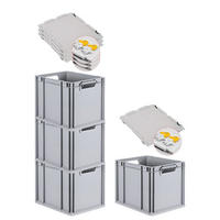 EUROBOX 4x Nextgen Economy Mit Scharnierdeckel Grau/Gelb Griffe Offen 30 Liter - Gelb, Kunststoff (30/32/40cm) - PROREGAL