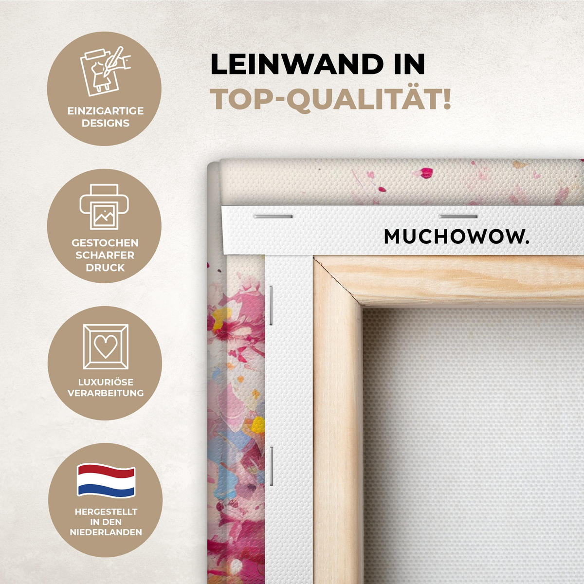 LEINWANDBILD Aquarell - Baum - Kunst - Abstrakt Wandbild 40x30 cm - Multicolor, Textil (40/30cm) - MuchoWow