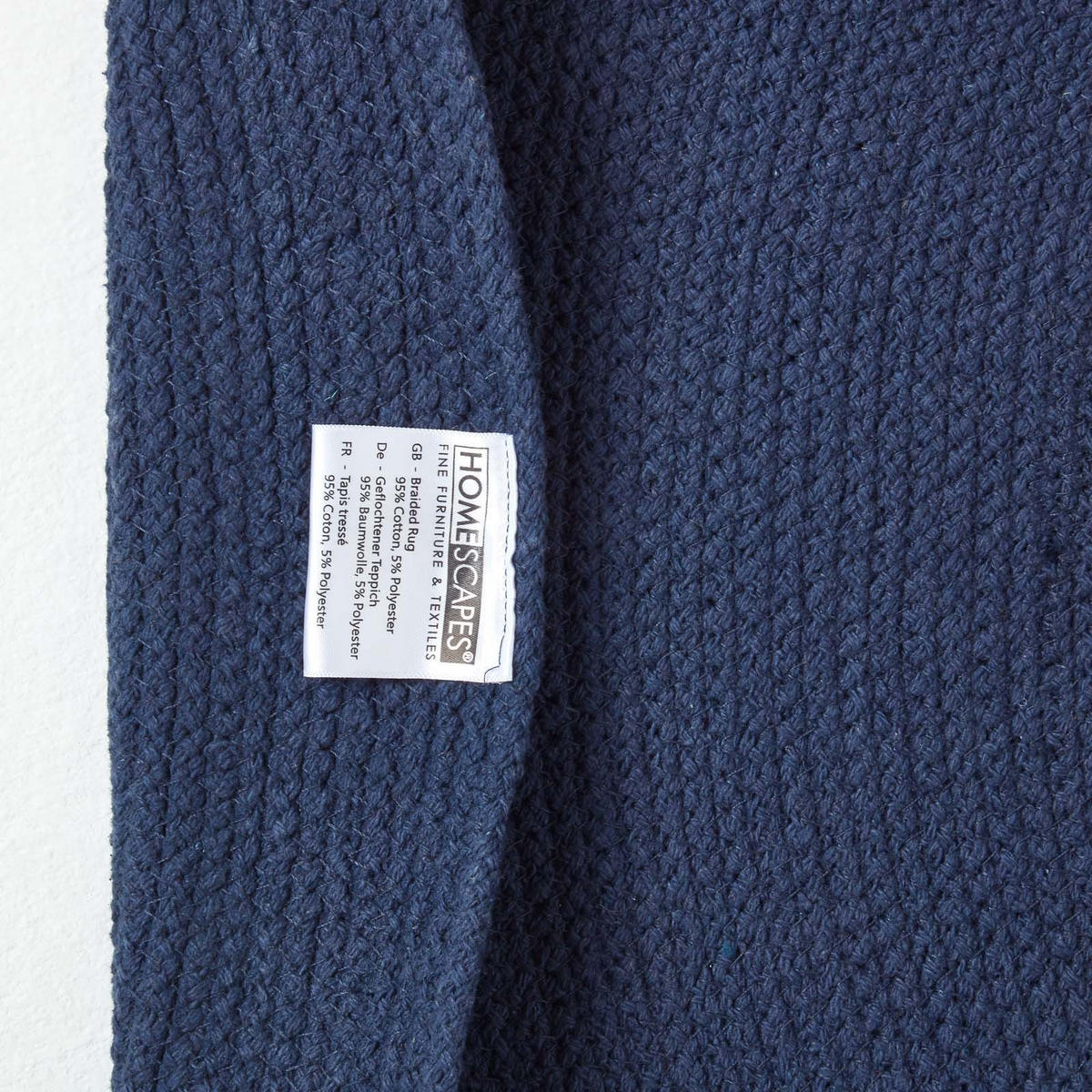 TEPPICH geflochten rund 120 cm - Dunkelblau, Textil (120/120cm) - Homescapes