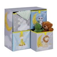 KINDERREGAL - Multicolor, Holzwerkstoff/Wellpappe (60.5/59.5/30cm) - Relaxdays