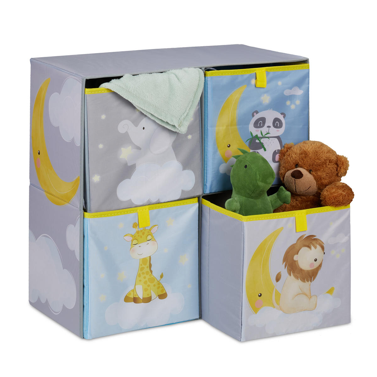 KINDERREGAL - Multicolor, Holzwerkstoff/Wellpappe (60.5/59.5/30cm) - Relaxdays