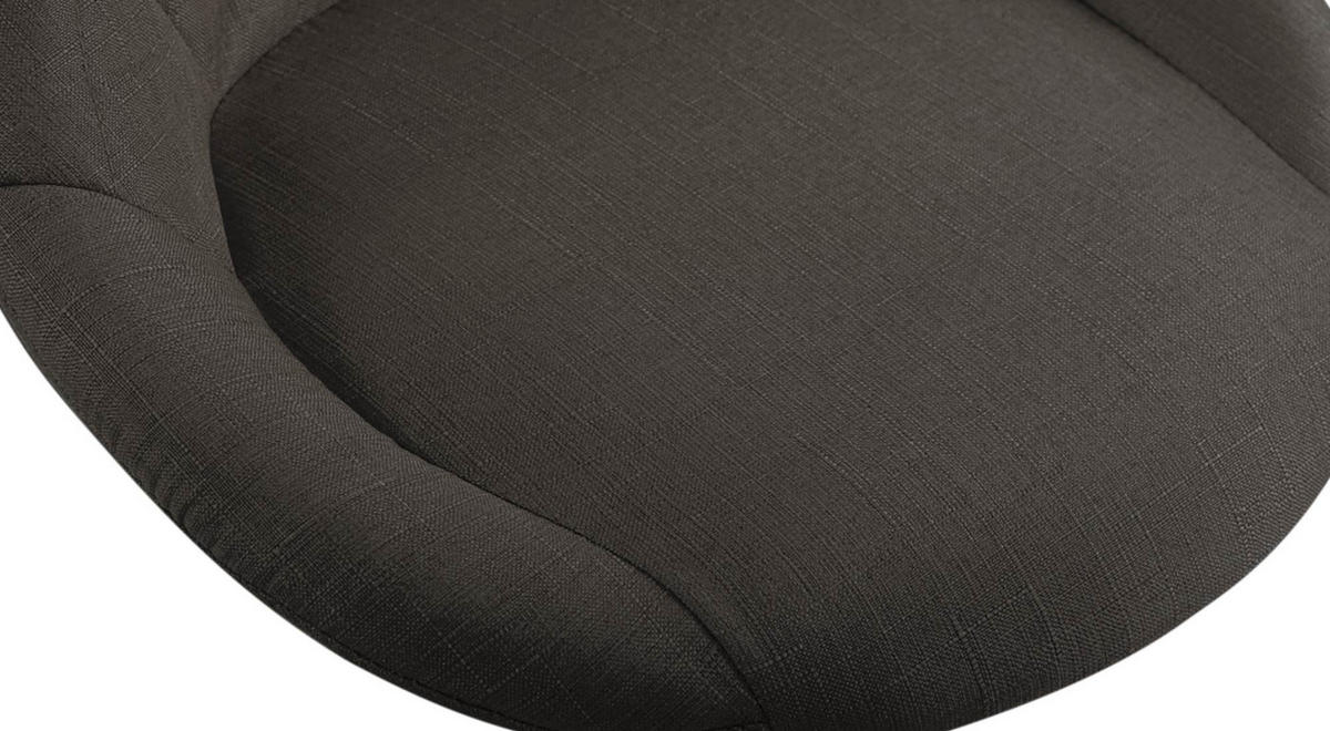 ARBEITSHOCKER Lazius Stoff dunkelgrau - Dunkelbraun, Metall (47/82/49cm) - TPFLiving