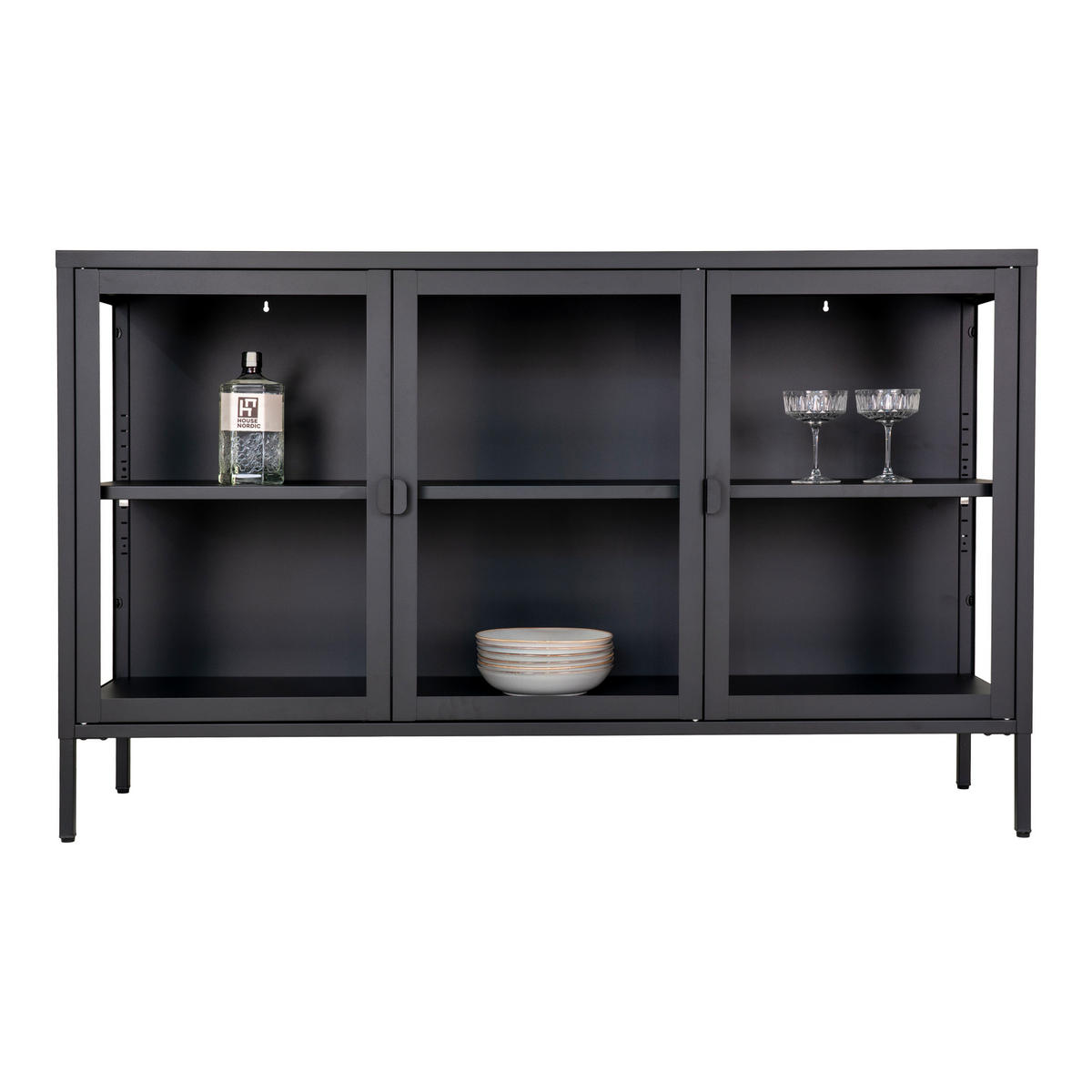 SIDEBOARD schwarz - Schwarz, Holzwerkstoff (140/85/40cm) - ebuy24