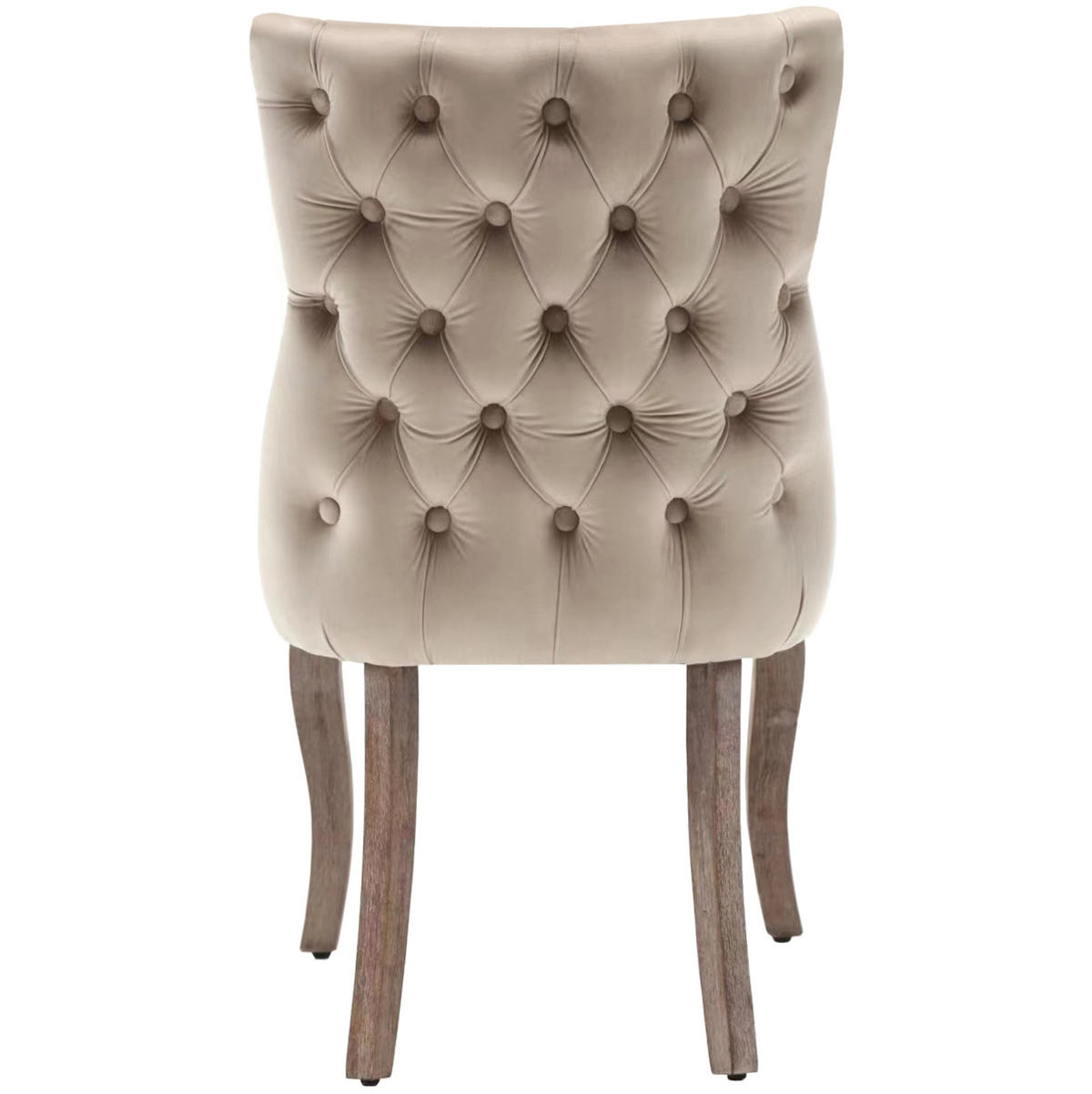 POLSTERSTUHL 2er-Set 50 x 45 x 91 cm Samt Beige - Beige, Holz (45/91/50.1cm) - Meubliv