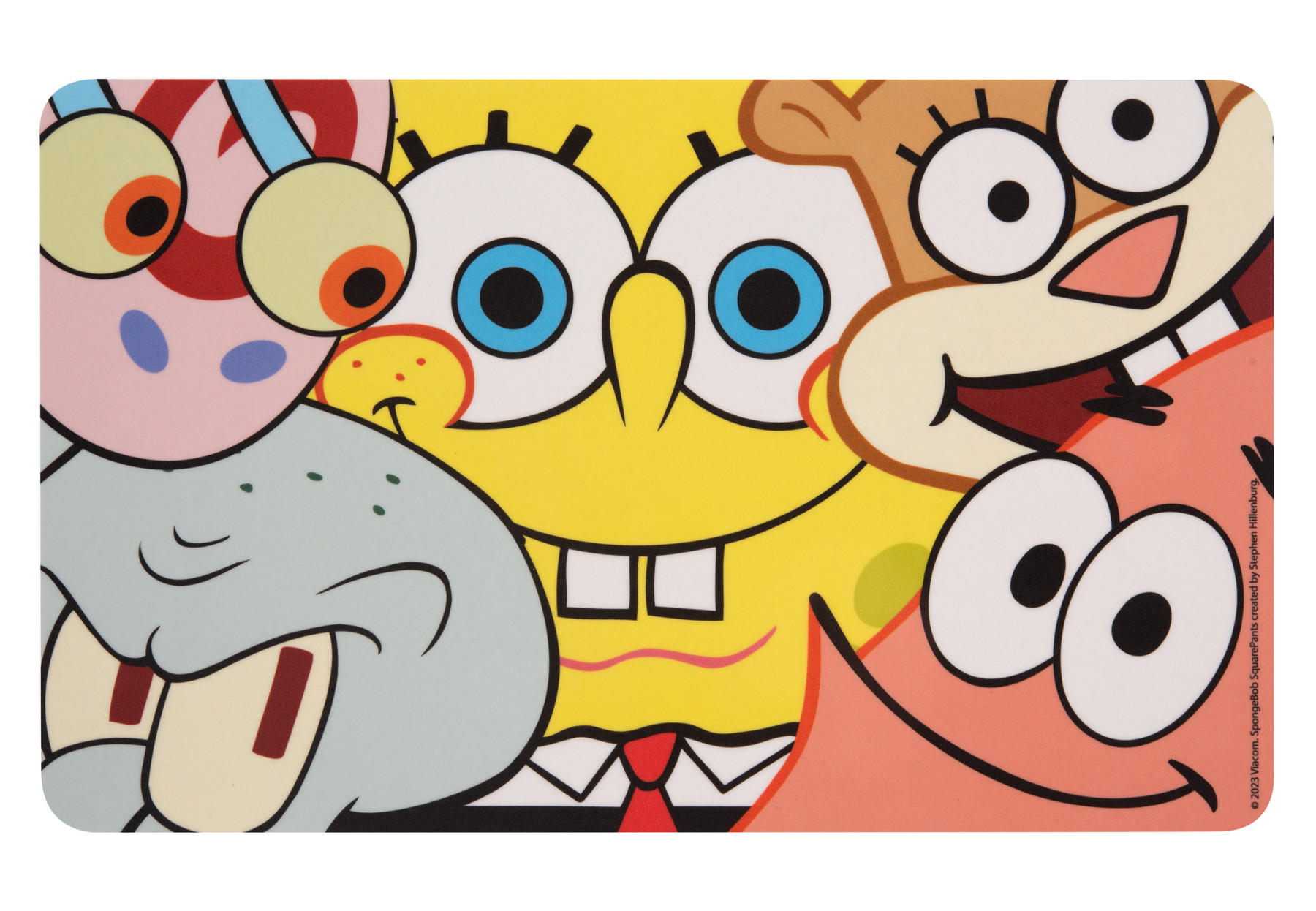 BRETTCHEN Spongebob Schwammkopf Friends allover Mehrfarbig 14,5 x 23,5 cm - Multicolor, Kunststoff (14.5/23.5cm)