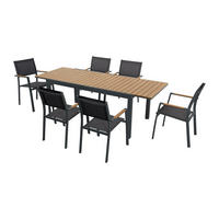 GARTENESSGRUPPE im Set - 6 -Sitzer - Textilene - anthrazitgrau - MACILA - Anthrazit, Metall - Vente-Unique