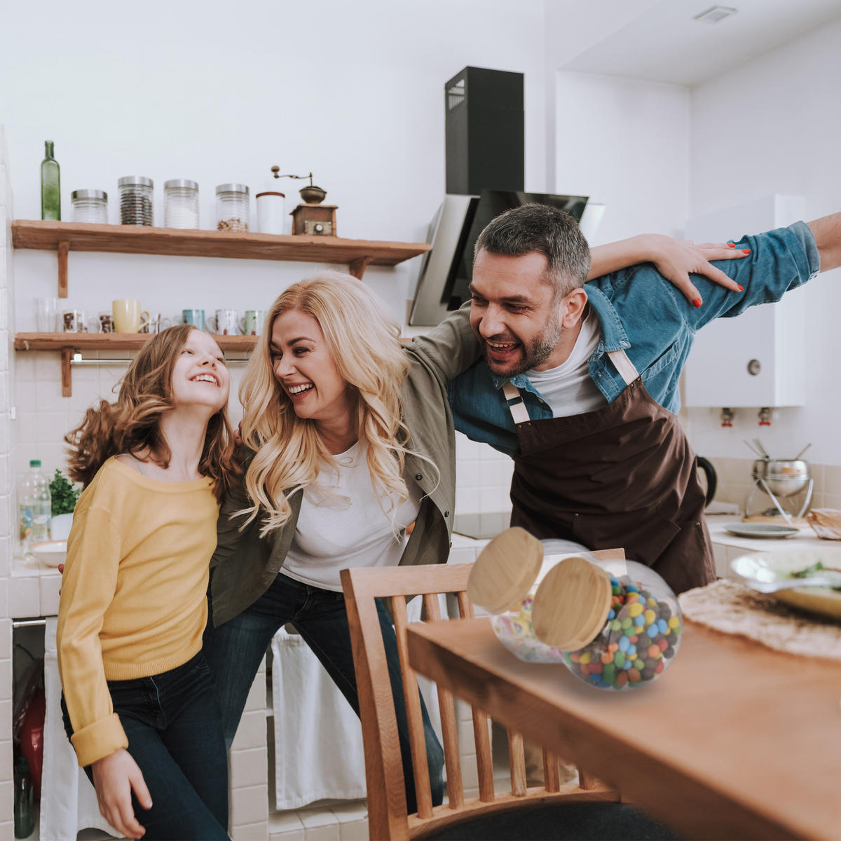 2xBONBONGLAS - Transparent, Glas/Holz (19/17/11.5cm) - Relaxdays