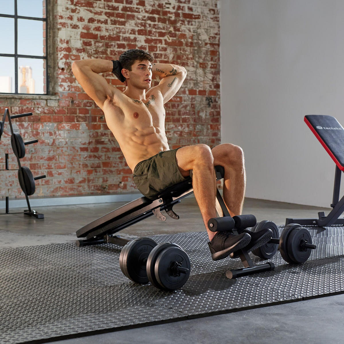 SCHUTZMATTENSET , leichte Reinigung und flexibel erweiterbar, schwarz - Schwarz, Kunststoff (124/307cm) - tectake