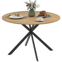 ESSTISCH aus Holz 120x120x75 cm Eiche mit schwarzen Stahlbeinen im Industriestil für 4 Personen - Eichefarben, Holz (120/120/75cm) - Modfu